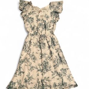 H&M Green and White Midi Dress